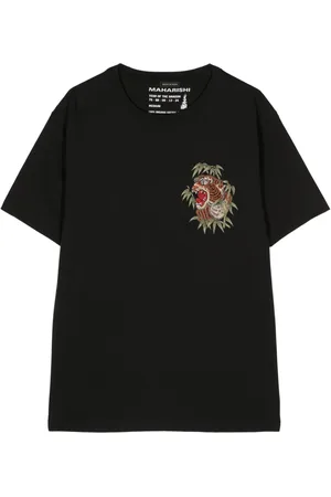 Maharishi Tiger-embroidered organic cotton T-shirt
