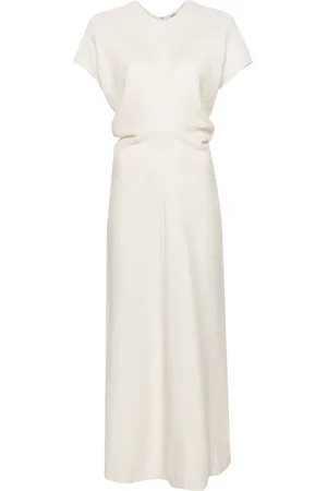 Totême Draped-detailing textured maxi dress