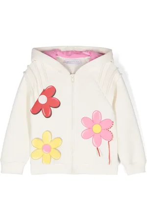 MONNALISA Floral-print zip-up hoodie