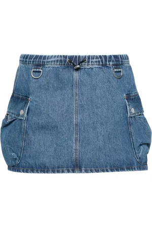 COPERNI Appliqu??-logo denim cargo skirt