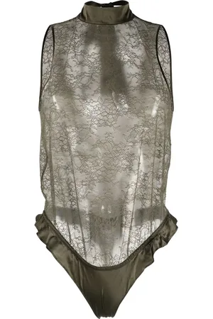 MAISON CLOSE Rear tie-fastening lace body