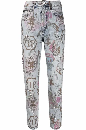 Philipp Plein Tattoo-monogram boyfriend jeans