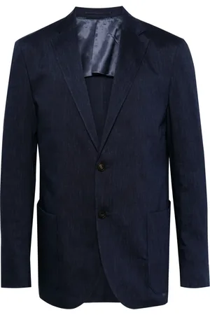corneliani M??lange-effect single-breasted blazer