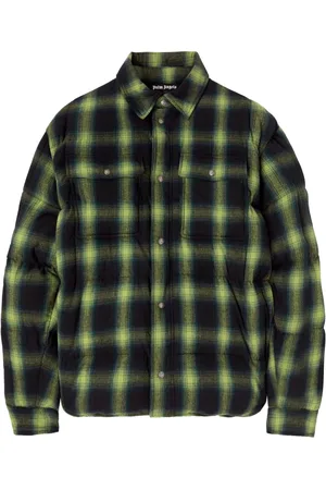 Palm Angels Check-pattern padded shirt jacket