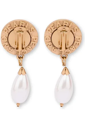 Moschino Peace and Pearls drop earrings