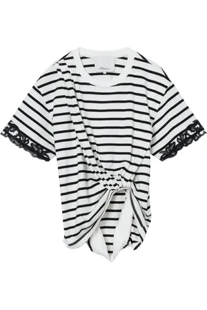 3.1 Phillip Lim Lace-trim draped T-shirt