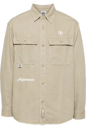 A Bathing Ape Logo-appliqu?? denim shirt