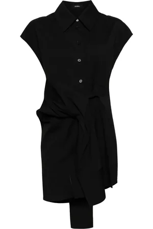 GOEN.J Knot-detail stretch shirt dress