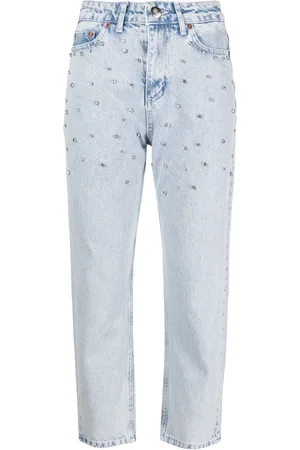 Ana Radu Crystal-embellished cropped jeans