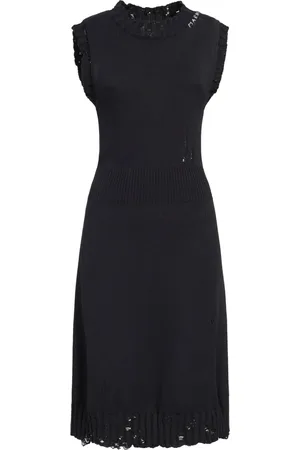Marni Distressed-effect knitted cotton dress