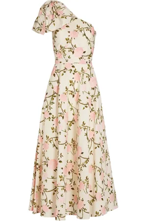 Giambattista Valli Rosier-print one-shoulder dress