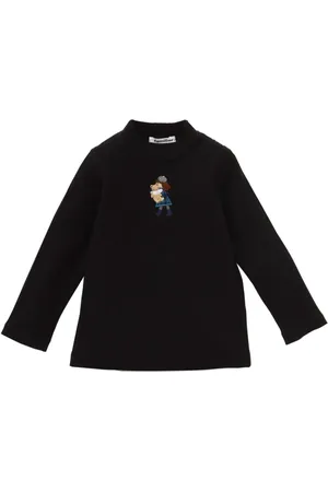 Familiar Bear-embroidered mock-neck jumper