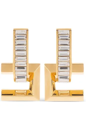 Elisabetta Franchi Logo rhinestone earrings
