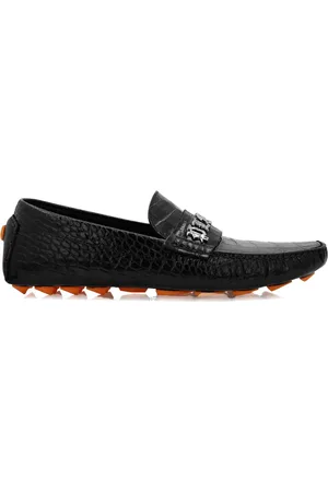 Philipp Plein Crocodile-embossed leather loafers