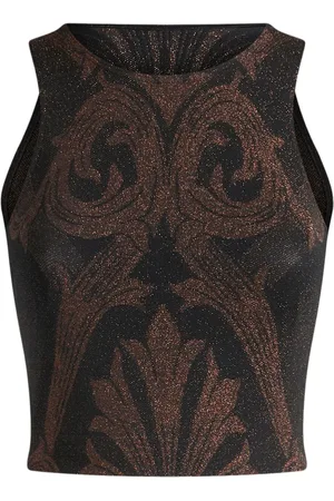 Etro Metallic jacquard tank top