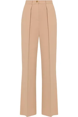 Elisabetta Franchi Emblem crepe straight trousers