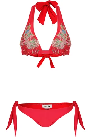 AMIR SLAMA Embroidered-motif bikini set