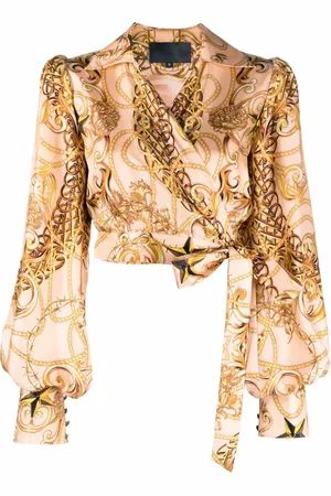 Philipp Plein New-baroque wrap silk blouse