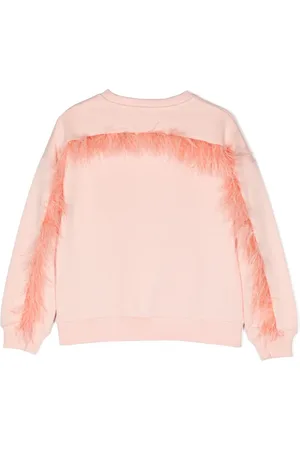 Le pandorine Feather-detailing organic cotton sweatshirt