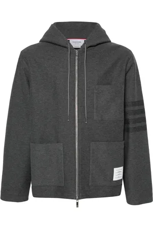Thom Browne 4 Bar-stripe hooded jacket
