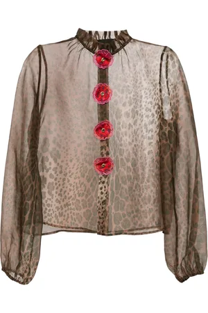 Cynthia Rowley Leopard-print silk blouse