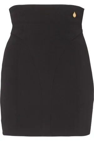 Balmain High-waisted crepe miniskirt