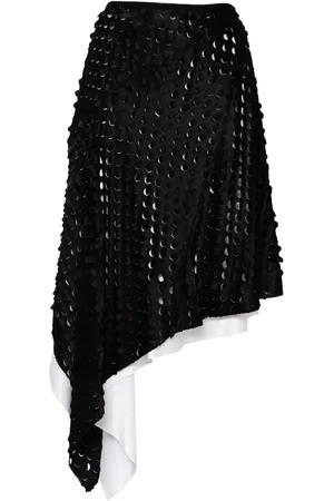 Helmut Lang Hole-punched scarf hem skirt