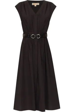 Michael Kors Belted poplin midi dress