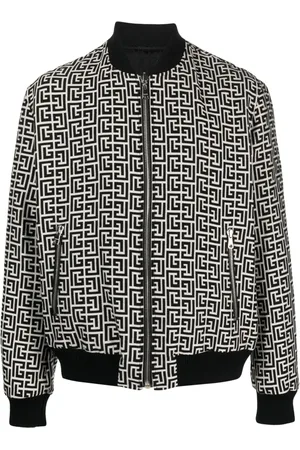 Balmain Monogram-pattern reversible bomber jacket