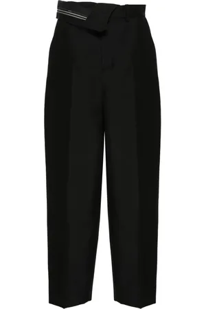 Fendi Pressed-crease tapered trousers
