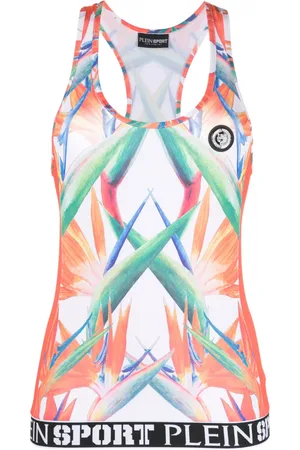 Philipp Plein Floral-print sleeveless tank top