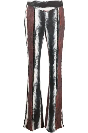 Roberto Cavalli Animal-print lace-up trousers
