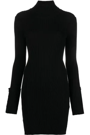 Paco rabanne High-neck ribbed-knit minidress