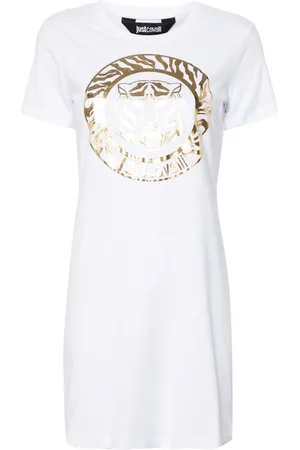 Roberto Cavalli Tiger Head-print mini dress