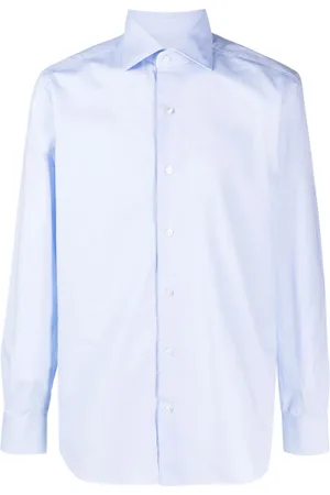BARBA Spread-collar cotton shirt