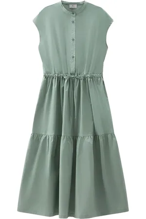 Woolrich Tiered poplin midi dress