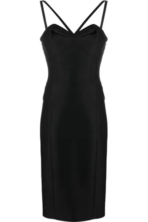 VERSACE Halterneck bustier midi dress
