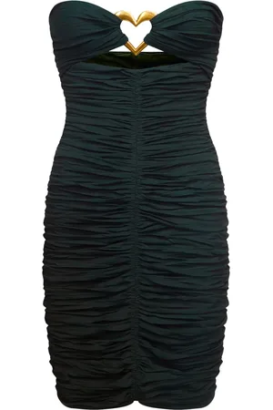 AREA Heart-ring ruched mini dress
