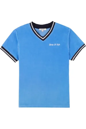 Sporty & Rich Logo-embroidered V-neck T-shirt