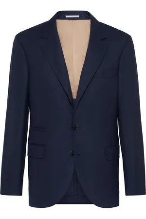 Brunello Cucinelli Single-breasted wool-silk blazer