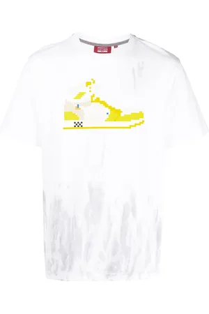 MOSTLY HEARD RARELY SEEN Drip-dye canary hi-top T-shirt