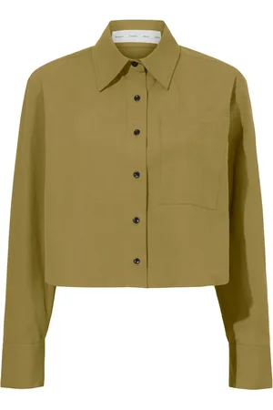 Proenza Schouler Long-sleeve poplin cropped shirt