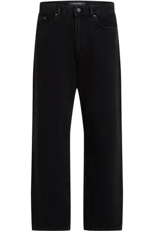 Karl Lagerfeld Monogram-pattern organic cotton jeans