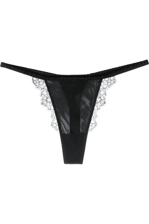MAISON CLOSE Lace-trim satin thong