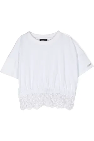 MONNALISA Lace-panelling T-shirt