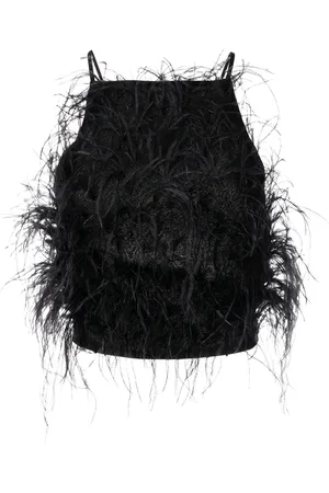 Cult Gaia Joey ostrich feather blouse