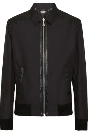 BILLIONAIRE Leather-trim bomber jacket