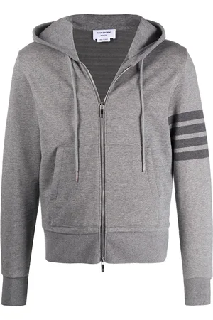 Thom Browne 4-Bar zip-up loopback-cotton hoodie