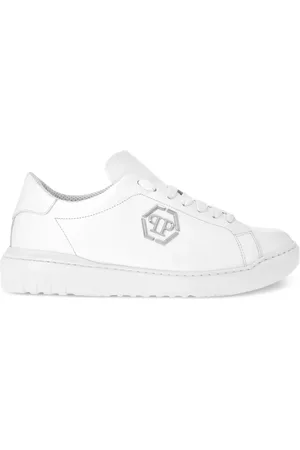 Philipp Plein Logo-appliqu?? leather sneakers