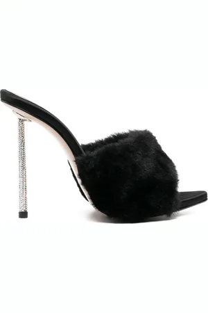 LE SILLA Bella 105mm faux-fur sandals